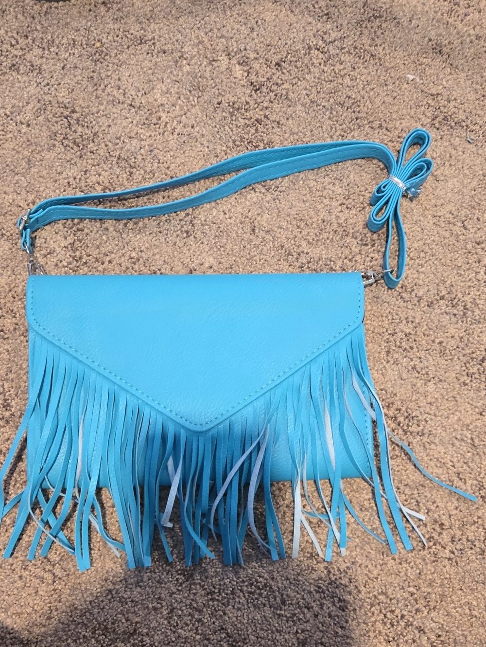 Turquoise Fringe Crossbody Bag - Women